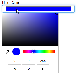 View the color dropdown to select the graph’s line color